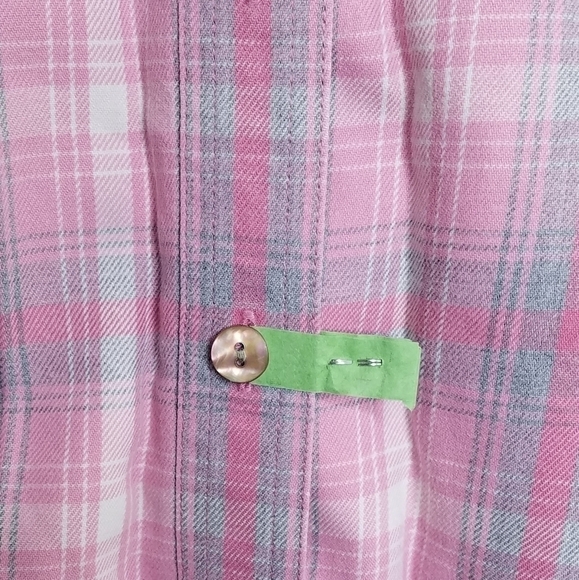 Vintage L.L. Bean Plaid Button Down Polo Shirt M - Picture 3 of 6